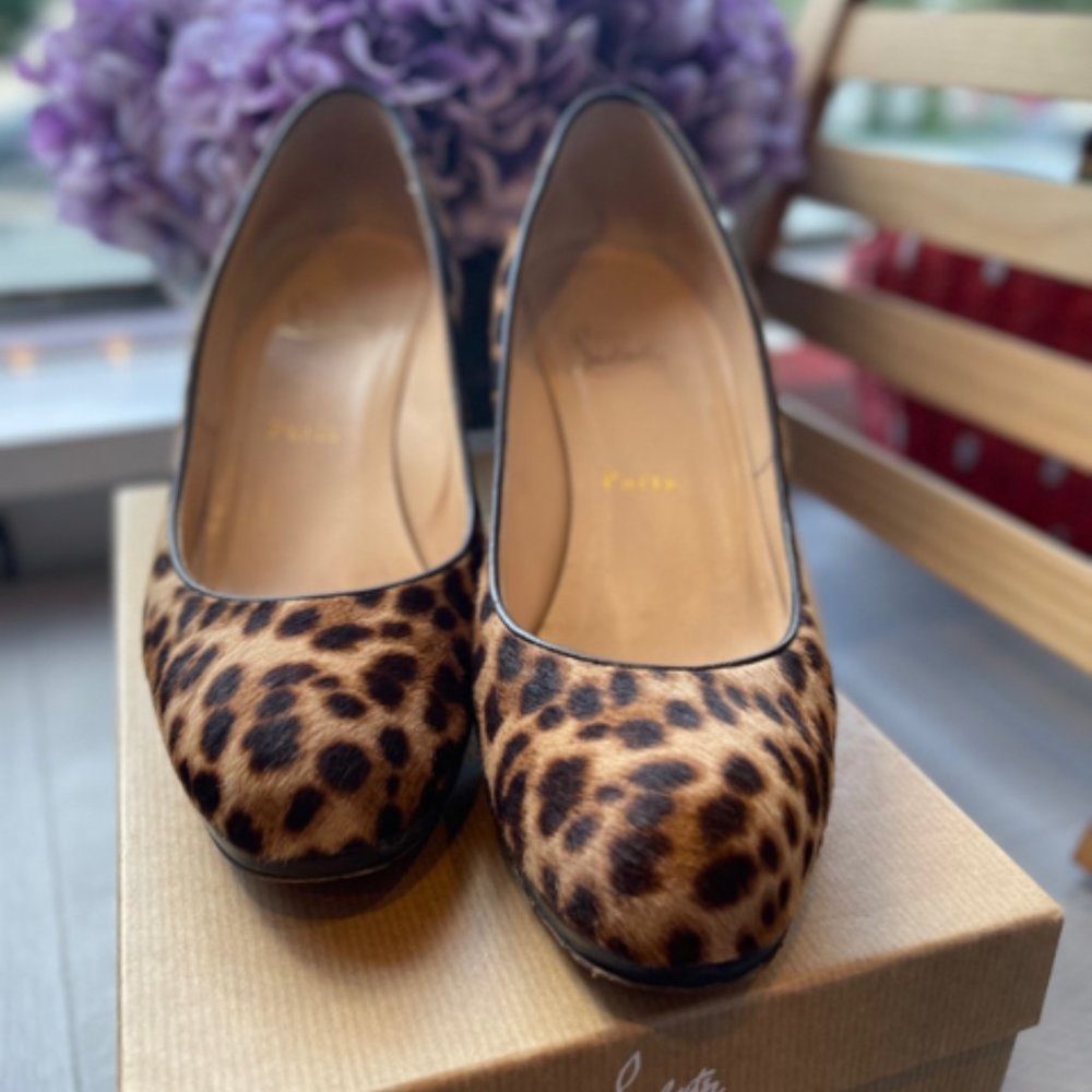 Christian Louboutin Prorata 90 Leopard Sz 40 Shoe Pump